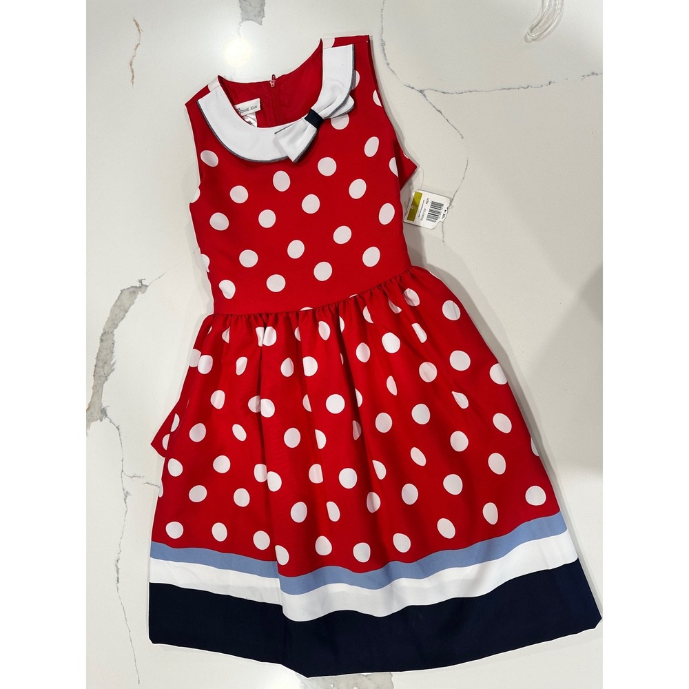 Bonnie‎ Jean Girls Red Polka Dot Minnie Mouse Style Party Dress Size 14